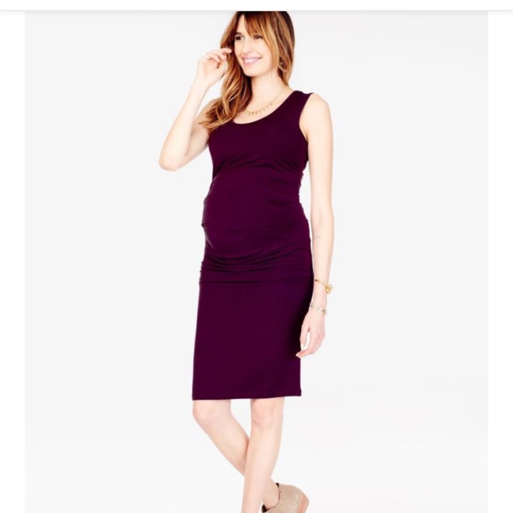 Ingrid and Isabel plum pleated tank dress S